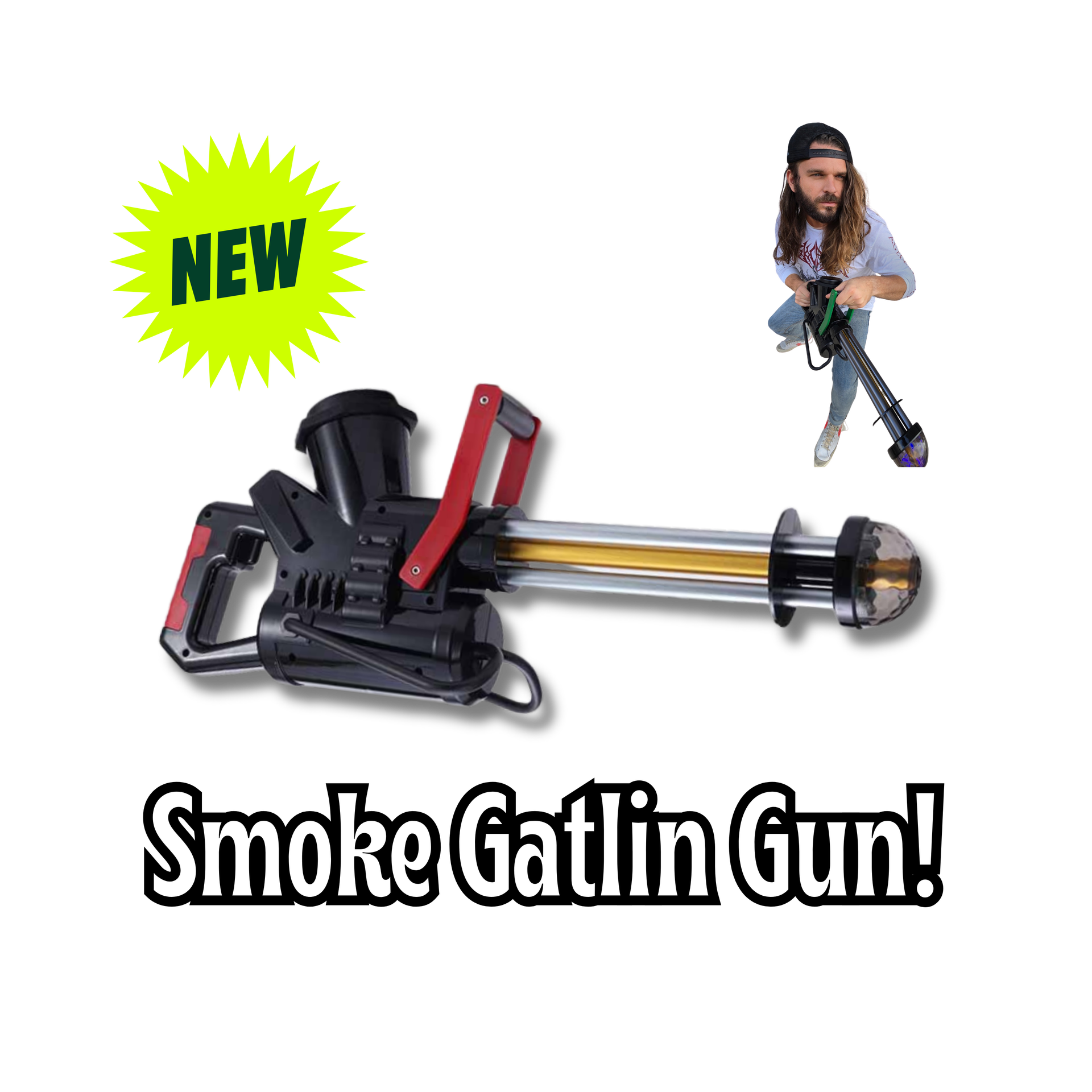 Rukioo® 2nd Gen. Nightclub Party Gatlin Machine Gun Smoke Thrower